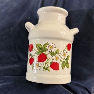 Strawberry Floral Ceramic Vase